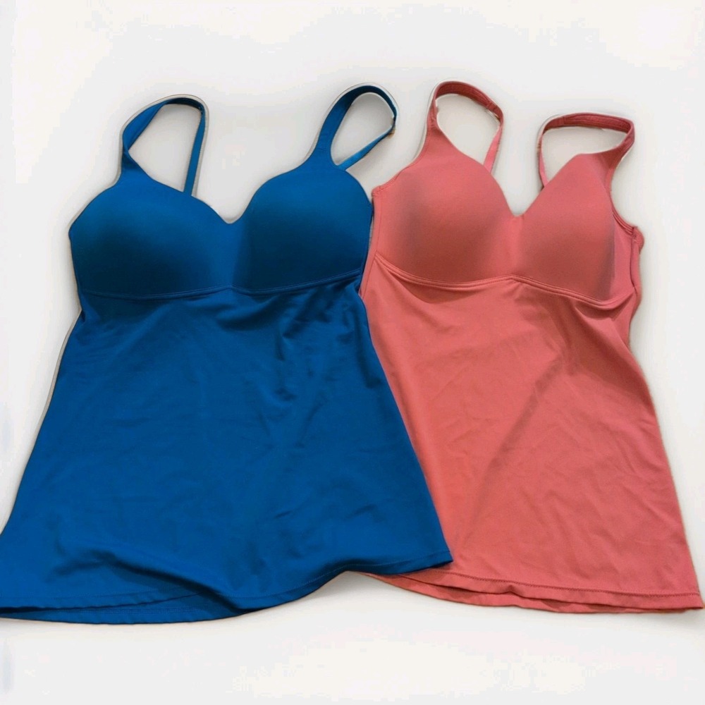 Rhonda Shear Molded Cup Cami Plus Sz 2X Blue Rose Adjustable Stretch NWOT